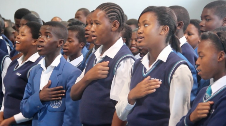 Students-from-a-township-of-Cape-Town-in-South-Africa-sing-the-National-Anthem-of-South-Africa-1